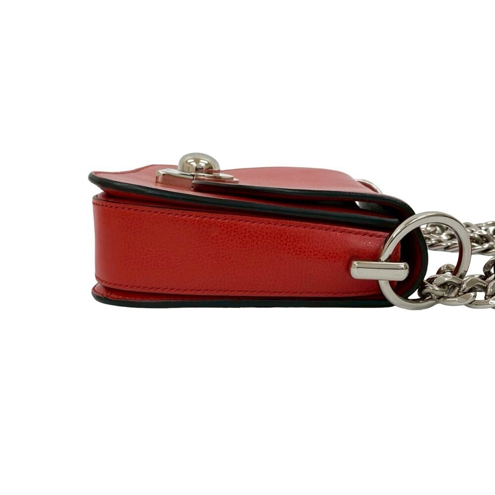 PRADA Red Leather Pochette Shoulder Bag - Picture 6 of 10